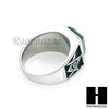 MEN 316L STAINLESS STEEL BLACK ONYX STONE SILVER BLACK RING SIZE 8-12 SR015S - Raonhazae