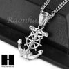 MENS STAINLESS STEEL BOAT ANCHOR JESUS CROSS PENDANT 24" CUBAN NECKLACE NP008 - Raonhazae