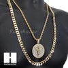 ANGEL MEDALLION ROPE CHAIN DIAMOND CUT 30" CUBAN CHAIN NECKLACE SET G3 - Raonhazae