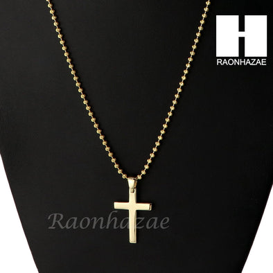 Sterling Silver .925 Christian Gold Metal Cross 2.5mm Moon Chain SS013 - Raonhazae