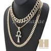 14K GOLD PT Lil ANKH CROSS MIAMI CUBAN 16"~30" CHOKER TENNIS CHAIN S20 - Raonhazae