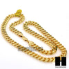 Gold Lab Diamond Necklace 15mm 30" 24" Miami Cuban Link Chain, Bracelet - Raonhazae