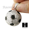 Sterling Silver .925 AAA Lab Diamond Soccer Ball w/ ball Chain SS008 - Raonhazae