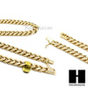 Hip Hop Men 14k Gold Finish Heavy Cuban Link Chain / Bracelet 9" 24" 30" 36" Set - Raonhazae