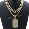 Hip Hop Quavo DOG TAG Miami Cuban Choker Tennis Chain Necklace L08 - Raonhazae