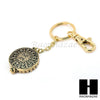 Gold 5X Magnifying Glass Round Filigree Key Chain Pendant Chain Necklace Set SJ3G - Raonhazae