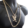 AMERICAN EAGLE ROPE CHAIN DIAMOND CUT 30" CUBAN CHAIN NECKLACE SET G37 - Raonhazae