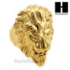 MEN STAINLESS STEEL 14K GOLD TONE LION FACE RING 8-12 SR036CL - Raonhazae