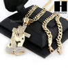L PRAYING HANDS HOLDING CROSS PENDANT & DIAMOND CUT CUBAN LINK CHAIN 48 - Raonhazae