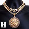 Hip Hop Premium Round Medusa Miami Cuban Choker Tennis Chain Necklace C - Raonhazae