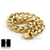 Men 14k Gold Finish Heavy 15mm Miami Cuban Link Chain Necklace Bracelet 9" 30" A - Raonhazae