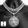 Hip Hop Premium Round Medusa Miami Cuban Choker Tennis Chain Necklace S - Raonhazae