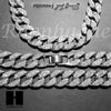 Rhodium PT 15mm 8.5" - 24" Miami Cuban Choker Chain Necklace Bracelet - Raonhazae