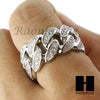 Sterling Silver .925 AAA Lab Diamond Cuban Link Migos Ring SS009 - Raonhazae