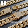 18K Gold Lab Diamond Cuban Link Chain 15mm Bling 24" 30" Necklace L01 - Raonhazae