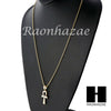 Sterling Silver .925 AAA Lab Diamond ANKH Cross 2.5mm Moon Cut Chain S5 - Raonhazae