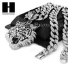 Mens 14k Plated DRAKE TIGER Pendant w/ 30" Cuban Link Chain NN032G - Raonhazae