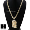 HIP HOP JESUS FACE PENDANT & DIAMOND CUT CUBAN LINK CHAIN NECKLACE N33 - Raonhazae