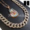 New 14k Gold PT EYE OF HORUS Pendant 15mm Miami Cuban 30" Necklace S197 - Raonhazae