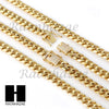 18k Gold Plated 12mm Diamond Clasp Miami Cuban Chain & Bracelet Set S01 - Raonhazae