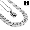 MENS CUBAN LINK 30" CHAIN / KING-TUT PENDANT 24" ROPE NECKLACE SET SS37 - Raonhazae