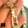 Hip Hop Mens 14k Gold Finish 16mm 30", 36" Cuban Link Chain Bracelet - Raonhazae