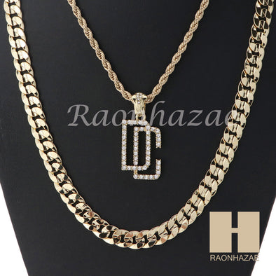 DREAM CHASERS ROPE CHAIN DIAMOND CUT 30" CUBAN LINK CHAIN NECKLACE S09G - Raonhazae