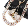 MENS 14K GOLD PT BOXING GLOVES 18" TENNIS CHAIN 16" 30" CHOKER CUBAN CHAIN S27G - Raonhazae