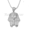 Sterling Silver .925 AAA Lab Diamond King-tut w/2.5mm 20" 24" Moon Cut Chain S47 - Raonhazae