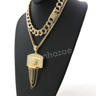 Hip Hop Quavo Basketball Miami Cuban Choker Chain Tennis Necklace L50 - Raonhazae