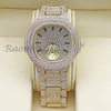 MEN 14K GOLD PT LUXURY BLING WATCH CUBAN BRACELET COMBO SET FM10G - Raonhazae