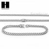 14k White Gold Finish 6mm Miami Cuban Link Chain Necklace Bracelet Various Set C - Raonhazae