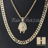 MEN KING TUT ROPE DIAMOND CUT 30" CUBAN LINK CHAIN NECKLACE SET SS01G - Raonhazae