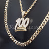 BLING 100 CHARM ROPE CHAIN DIAMOND CUT 30" CUBAN CHAIN NECKLACE SET G32 - Raonhazae