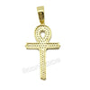 Sterling Silver .925 AAA Lab Diamond Bling Ankh Cross w/2.5mm Moon Cut Chain G53 - Raonhazae