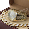 Men G-EAZY Hip Hop 14K Gold PT Luxury Bling Watch Sandblast Bracelet Set F23G - Raonhazae