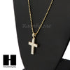 Sterling Silver .925 AAA Lab Diamond Cross 2.5mm Moon Cut Chain S02 - Raonhazae