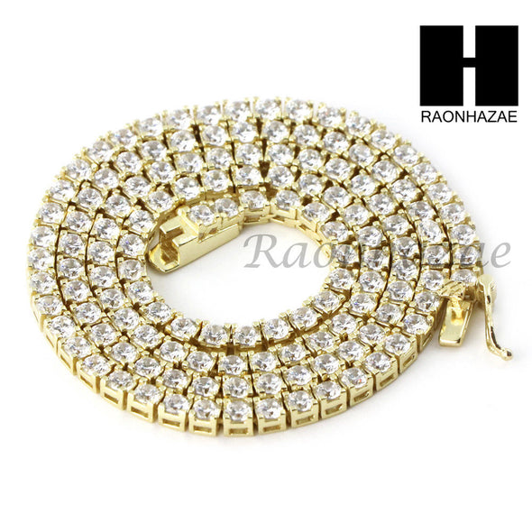 925 STERLING SILVER TENNIS CHAIN DIAMOND CUT 17" CUBAN LINK CHOKER NECKLACE S01 - Raonhazae