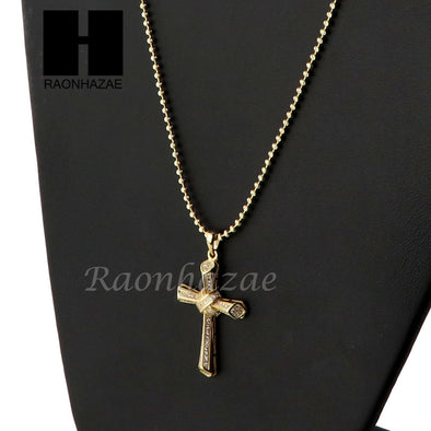 Sterling Silver .925 AAA Lab Diamond Jesus Cross w/2.5mm Moon Chain S28 - Raonhazae