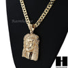 HIP HOP JESUS FACE PENDANT & DIAMOND CUT CUBAN LINK CHAIN NECKLACE N31 - Raonhazae