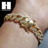 .925 Sterling Silver Gold Silver 14mm 8.5" Miami Cuban Bracelet L2 - Raonhazae