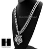 Mens 14k Plated DRAKE TIGER Pendant w/ 30" Cuban Link Chain NN032G - Raonhazae