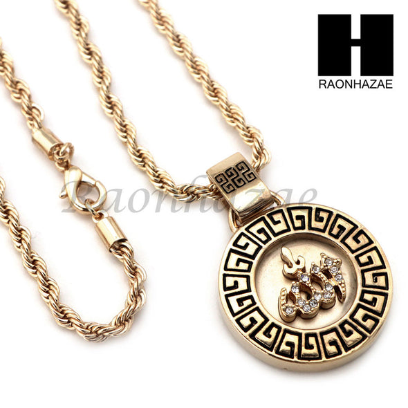 ALLAH ROUND ROPE CHAIN DIAMOND CUT 30" CUBAN LINK CHAIN NECKLACE S013 - Raonhazae