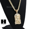 HIP HOP JESUS FACE PENDANT & DIAMOND CUT CUBAN LINK CHAIN NECKLACE N33 - Raonhazae