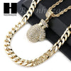 MIGOS BOXING GLOVE CHARM DIAMOND CUT 30" CUBAN CHAIN NECKLACE SET G23 - Raonhazae