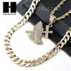 MENS PRAYING HANDS PENDANT DIAMOND CUT 30" CUBAN CHAIN NECKLACE SET G29 - Raonhazae