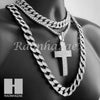 Hip Hop Cross Pendant 16" Choker 18" Tennis 30" Miami Cuban Chain 21S - Raonhazae