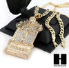 PRAYING HANDS CROSS LAST SUPPER PENDANT w/ DIAMOND CUT CUBAN LINK CHAIN - Raonhazae