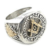 MEN FREEMASON MASONIC 14K WHITE GOLD WATCH CUBAN BRACELET RING FM03S - Raonhazae