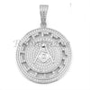 Sterling Silver .925 AAA Lab Diamond Freemason Masonic w/2.5mm Moon Cut Chain 51 - Raonhazae